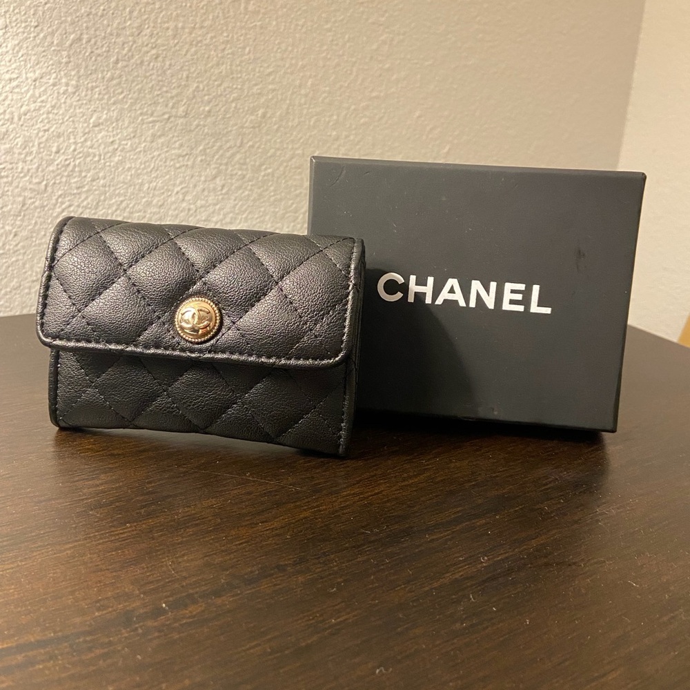Black Quilted Wallet with Box